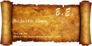 Bojsits Emma névjegykártya